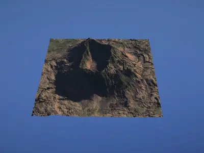 Landscape Environment Volcano Snow 42 Low-poly 3D model