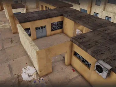 Abandoned Dust Factory Game Map for FPS Game 3D model