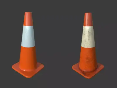 Traffic Cone 1  Low-poly 3D model