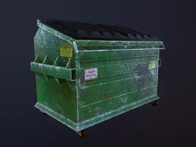 Dumpster trash can Low-poly 3D model