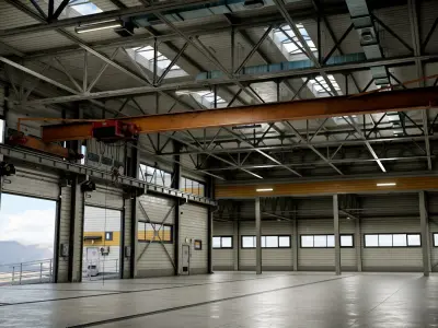  Industrial Building 02 with Interior Realtime 