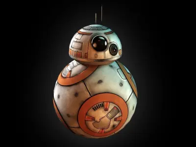 BB-8 droid Low-poly 3D model