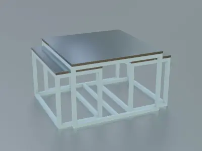 Furniture Nesting Tables Minimalist Low-poly 3D model