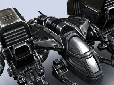 3DRT - Sci-Fi - Dropship 3 Low-poly 3D model