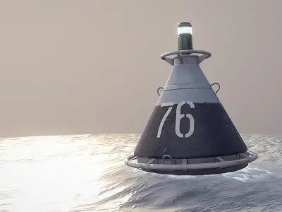 Buoy River RB-4-01 Left Drift Mark Low-poly 3D model