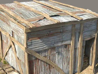 3D Wooden Shed model 3D model