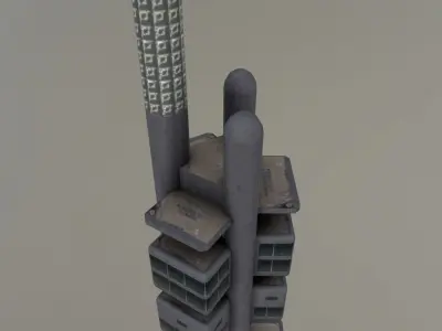 Prague Zizkov TV Tower Low-poly 3D model