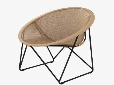 Yuzuru Yamakawa Fauteuil de jardin C317 noir  naturel 3d model 3D model