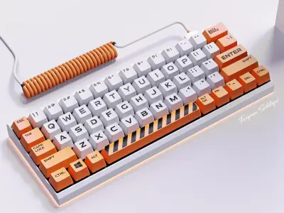 Gaming Keyboard Mid Poly 3D model