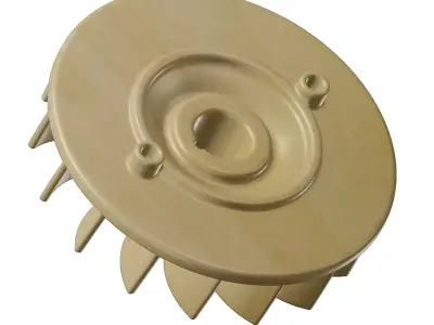 Wooden Engine Flywheel Toy 3D model