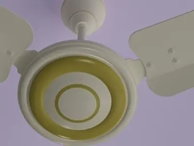 White Ceiling Fan 3D model