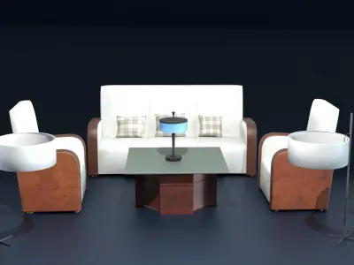Modern Sofa Set 3D Model 3D model