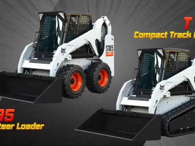 S185 Skid Steer - T190 Compact Track  Loaders  2 in 1 3D Model Pack