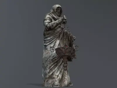 Old Statue 5 Low-poly 3D model