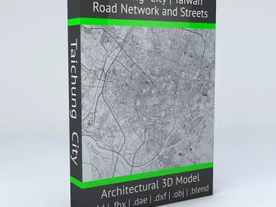 Taichung City Road Network and Streets 3D model