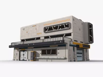 Factory Industrial Sci Fi x21 Low-poly 3D model