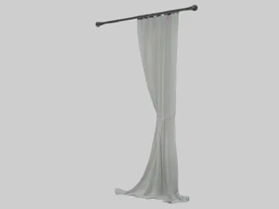 Curtain model Low-poly 3D model
