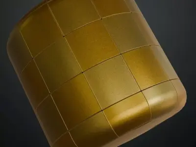 Powered Metal Golden Design PBR Seamless Texture