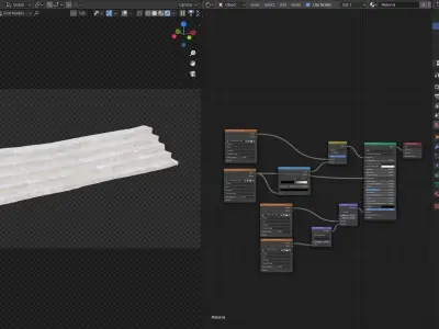 Staircase stone wall Low-poly 3D model