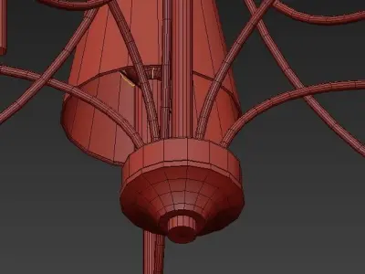 Millau Collection 5 Light Satin Gold Chandelier with  3D model