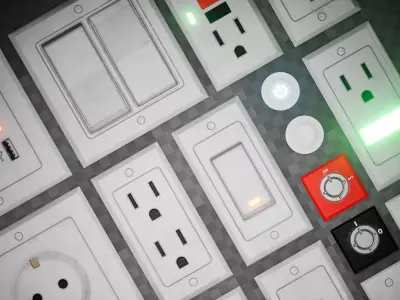 PBR Mesh Decals - Outlets and Switches Trim Sheet Lowpoly Texture