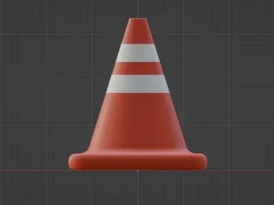 Traffic Cone Low-poly 3D model 35