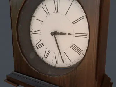 Game Ready Clock mantel Low-poly 3D model