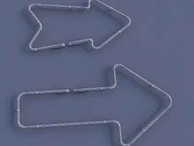 Arrows Neon Sign Low-poly 3D model