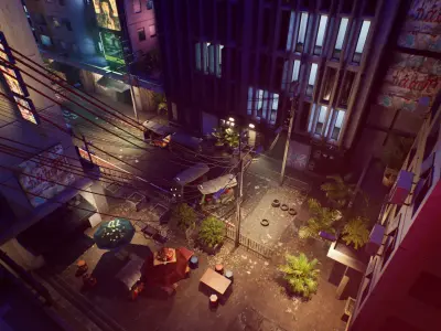 Bangkok Cyberpunk City UE Low-poly 3D model