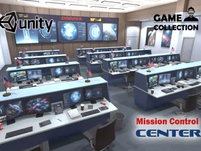 Mission Control Center Low-poly 3D model