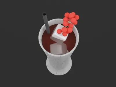 Berry Fizz Juice Low-poly 3D model