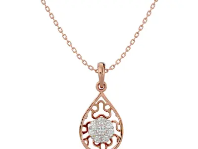 Light Minimalist Diamond Ring Earrings Pendant Set 3D print model