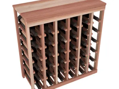 Karnes Wood Floor Wine Bottle Rack 3D model