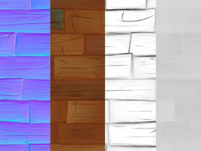 Stylized Wood Plank Material PBR Texture Texture