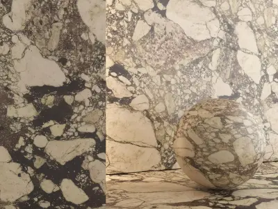 Breccia Terrazzo Marble Porcelain Tiles - Set 09 Texture