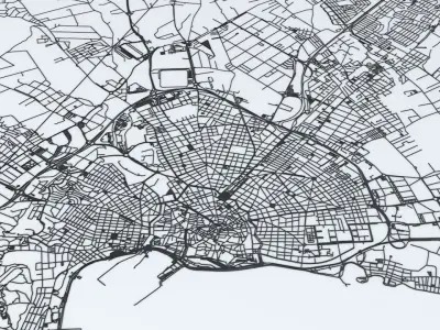 Palma De Mallorca Road Network and Streets 3D model