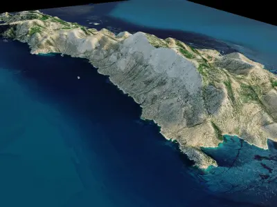 Hydra Island full 3d model terrain 3D model