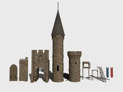 Castle Package Low-poly 3D model