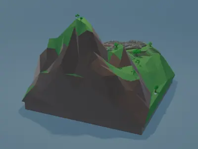 Machu Picchu Low-poly 3D model