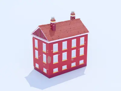 Italian Building number 4 Lowpoly Low-poly 3D model