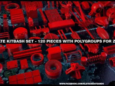 Ultimate Kitbash Set - 120 Pieces  3D model