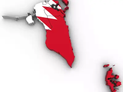 3d Political Map of Bahrain 3D model