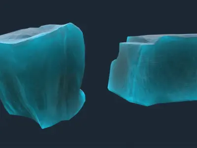 Ice Rocks Set Low-poly 3D model