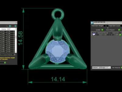 Women Solitaire Super Light Weight Pendant 3D print model