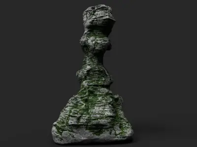 Mossy Cliff Rock 23-5 Low-poly 3D model
