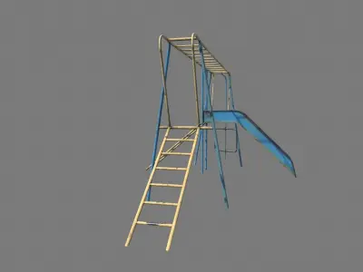 Old Climber with Slide Low-poly 3D model