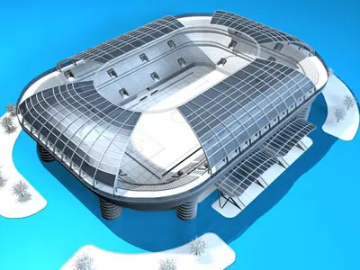 Soccer stadium 3D model
