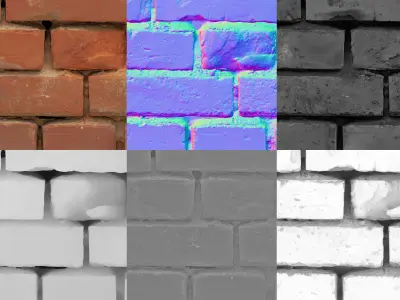 FREE Scanned PBR Texture Scanned Worn Loft Brick Wall 4k 8k 16k Texture