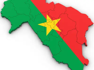 3d Political Map of Burkina Faso 3D model