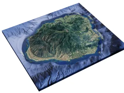 Kauai island terrain 3d model 3D model
